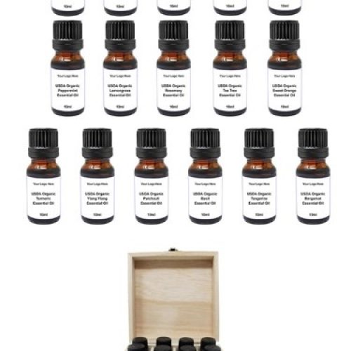 USDA Organic Essential Oil 16pc Kit in Wood Box (10mL x 16)