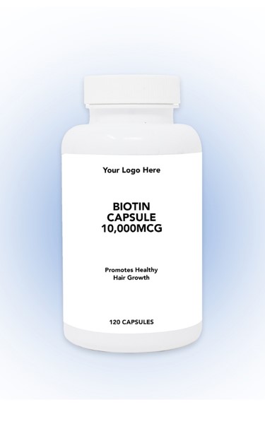 Biotin Capsule 10,000mcg bottle